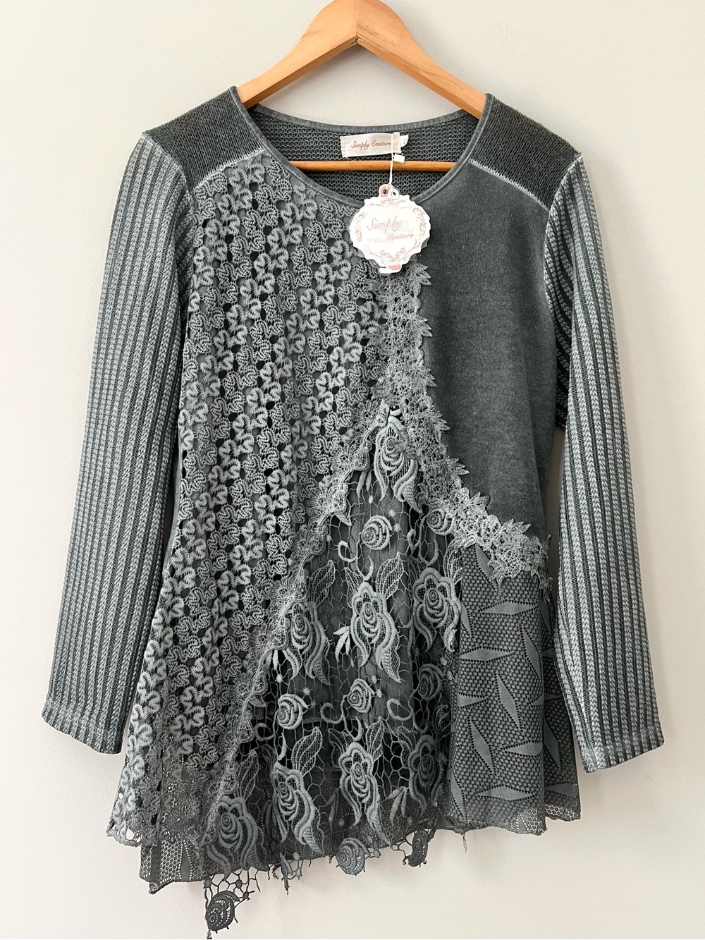 Simply Couture Boho Lace Patchwork Tunic Top Whimsical Shabby Artsy Whimsigoth